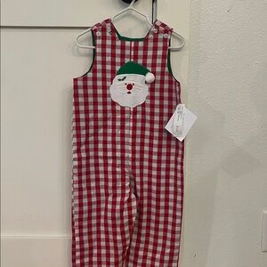 Santa Appliqué  Red and White Checkered John John